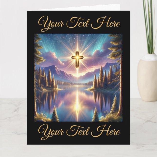 Cartão Santa Cruz no Lago Heavenly Mountain (Frente)