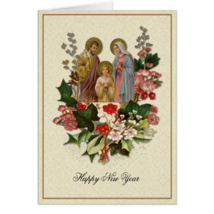 Cartão Santa Família Jesus Maria José Religião Ano Nov