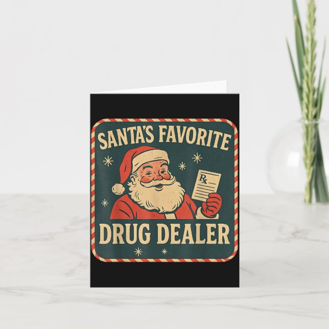 Cartão Santa Favorite Drug Er Christmas Pharmacist Health (Frente)