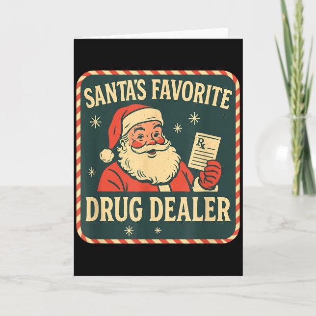Cartão Santa Favorite Drug Er Christmas Pharmacy Tech Nur (Frente)