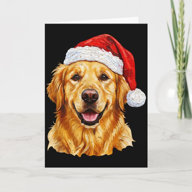 Cartão Santa Golden Retriever Christmas Golden Retriever  (Frente)