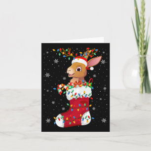 Cartão Santa Hare Animal Em Luzes De Árvore Do Xmas Da Me
