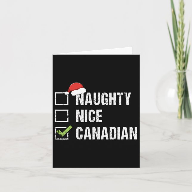 Cartão Santa Hat canadense canadense de Natal G (Frente)
