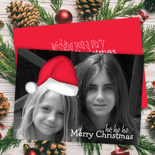 Cartão Santa Hat (móvel) Photo Greeting