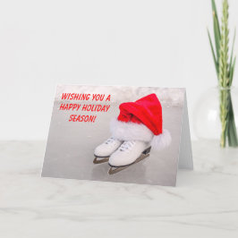 Cartão Santa Hat on Figure Skates