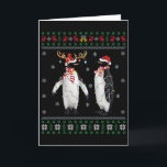 Cartão Santa Hat Penguin Bird Xmas Iluminando Pinguim Fei<br><div class="desc">Santa Hat Penguin Bird Xmas Lighting Ugly Penguin Natal</div>
