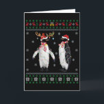Cartão Santa Hat Penguin Bird Xmas Iluminando Pinguim Fei<br><div class="desc">Santa Hat Penguin Bird Xmas Lighting Ugly Penguin Natal</div>