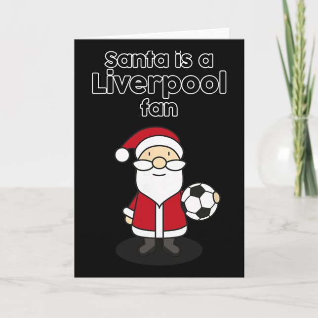 Cartão Santa Is Liverpool Football Fan Funny Soccer Chris (Frente)