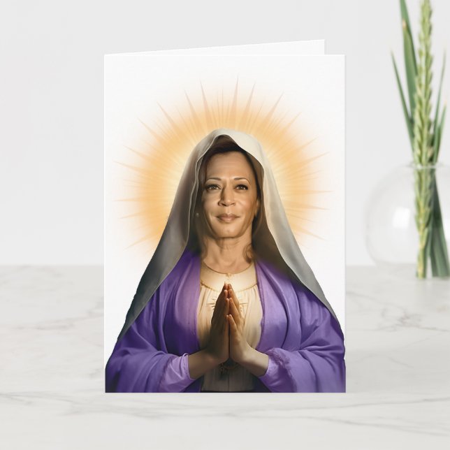 Cartão Santa Kamala Harris Devocional de Oração (Frente)