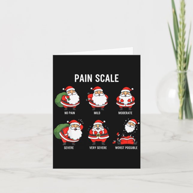 Cartão Santa Pain Scale Funny Christmas Design For Nurse  (Frente)