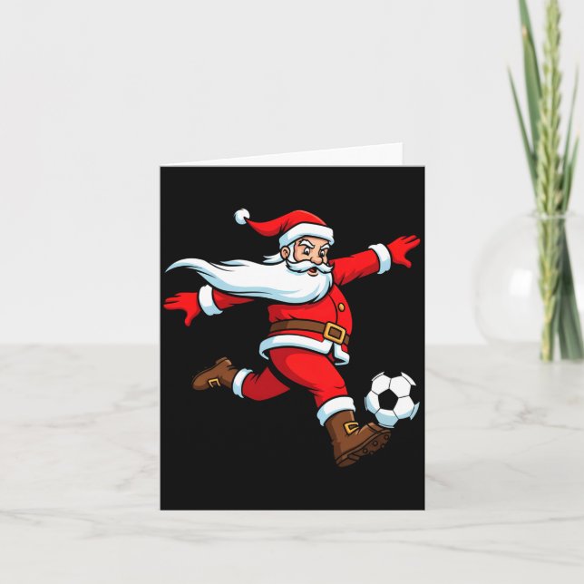 Cartão Santa Plays Soccer Christmas Srts Women Men Kids L (Frente)