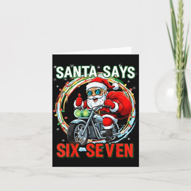 Cartão Santa Says 67 Shirt Six Seven Funny 67 Christmas P (Frente)