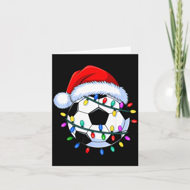 Cartão Santa Soccer Ball Christmas Soccer  (Frente)