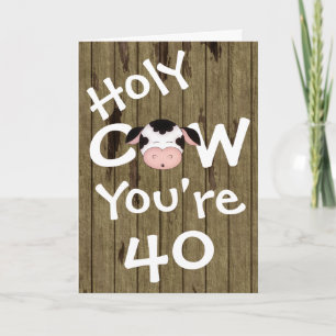 Cartão Santa Vaca Engraçada Você é 40 anos de aniversário