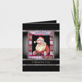 Cartão Santa Wink Natal Elegante 