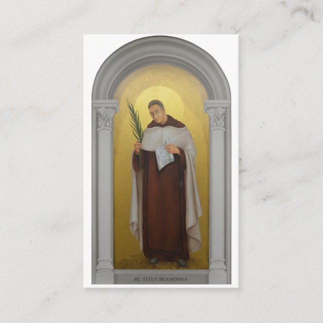 Cartão santamente abençoado do padre carmelita de (Frente)
