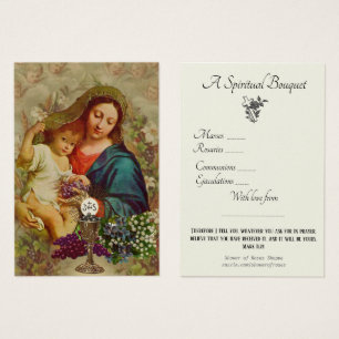 Cartão santamente da oração religiosa do buquê