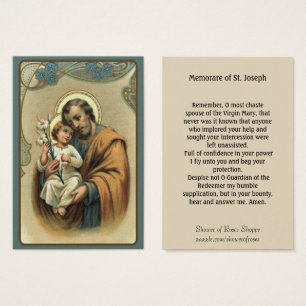 Cartão santamente de St Joseph Memorare