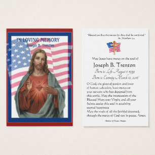 Cartão santamente memorável católico fúnebre