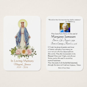 Cartão santamente memorável fúnebre católico d
