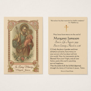 Cartão santamente memorável fúnebre católico d