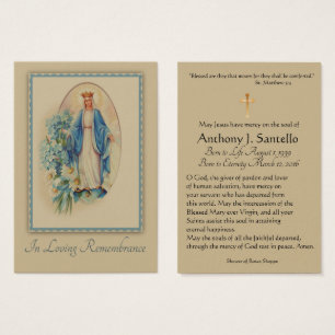 Cartão santamente memorável fúnebre católico d