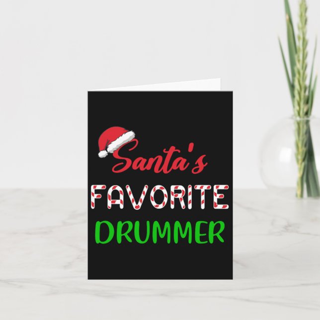 Cartão Santas Favoritas Drummer Dão Um Drum Divertido Nat (Frente)