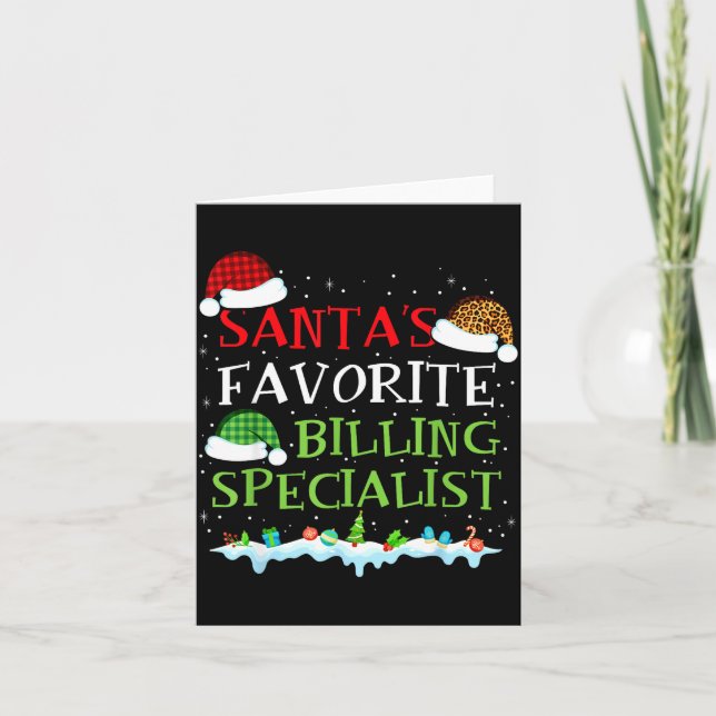 Cartão Santa's Favorite Billing Specialist Fun Christmas  (Frente)