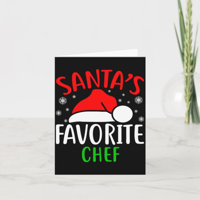 Cartão Santas Favorite Chef Funny Christmas Xmas Santa Lo (Frente)