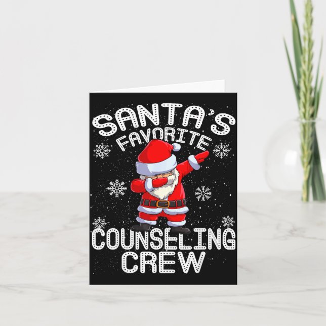 Cartão Santa's Favorite Counseling Crew Christmas  (Frente)