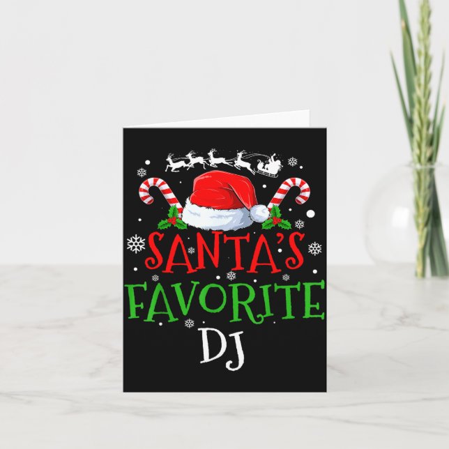 Cartão Santa's Favorite Dj Christmas Party  (Frente)