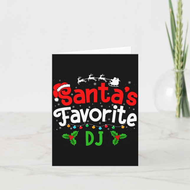 Cartão Santa's Favorite Dj Christmas Party  (Frente)