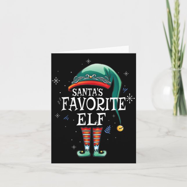 Cartão Santa's Favorite Elf The Matching Elf Family For C (Frente)