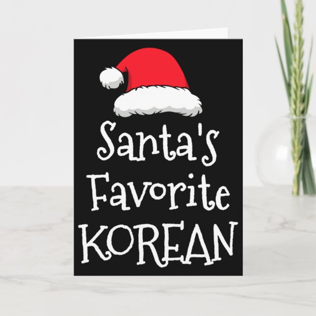 Cartão Santas Favorite Korean Christmas Funny Xmas Pajama (Frente)