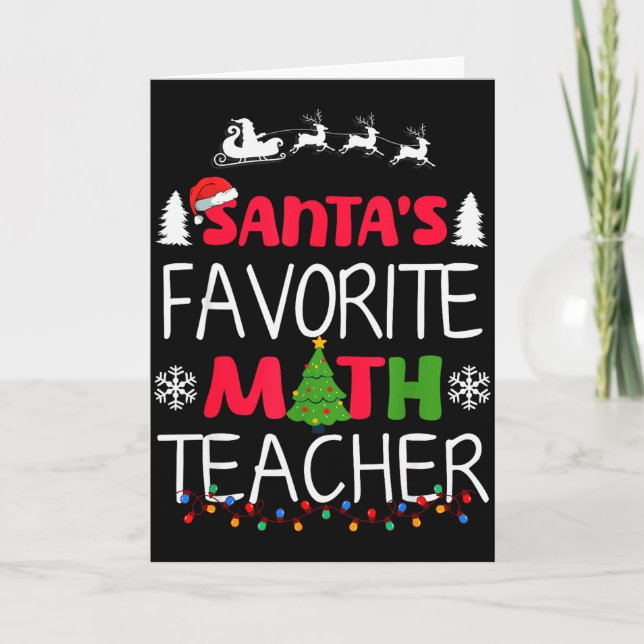 Cartão Santa's Favorite Math Teacher Christmas Mathematic (Frente)