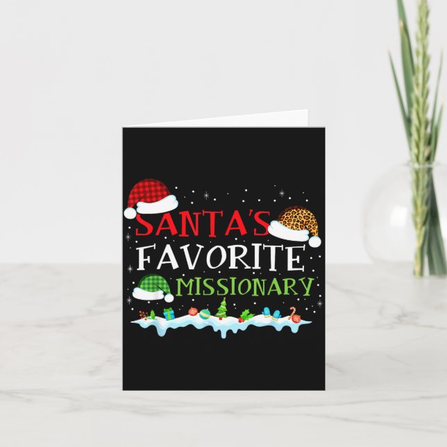 Cartão Santa's Favorite Missionary Fun Christmas  (Frente)