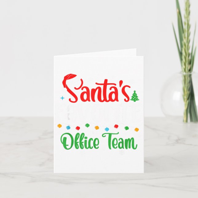 Cartão Santa's Favorite Office Team Christmas Lights Sant (Frente)