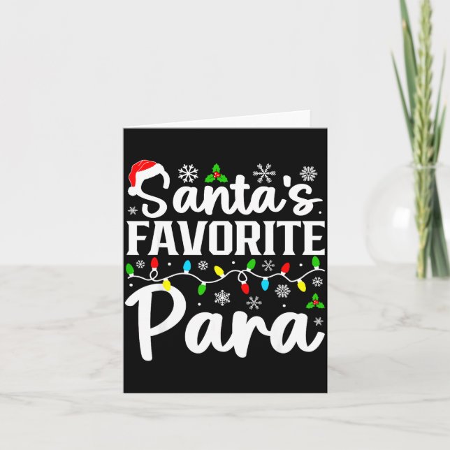Cartão Santa's Favorite Para Funny Christmas Family Match (Frente)
