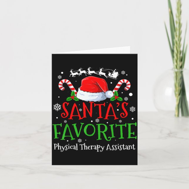 Cartão Santa's Favorite Physical Therapy Istant Christmas (Frente)