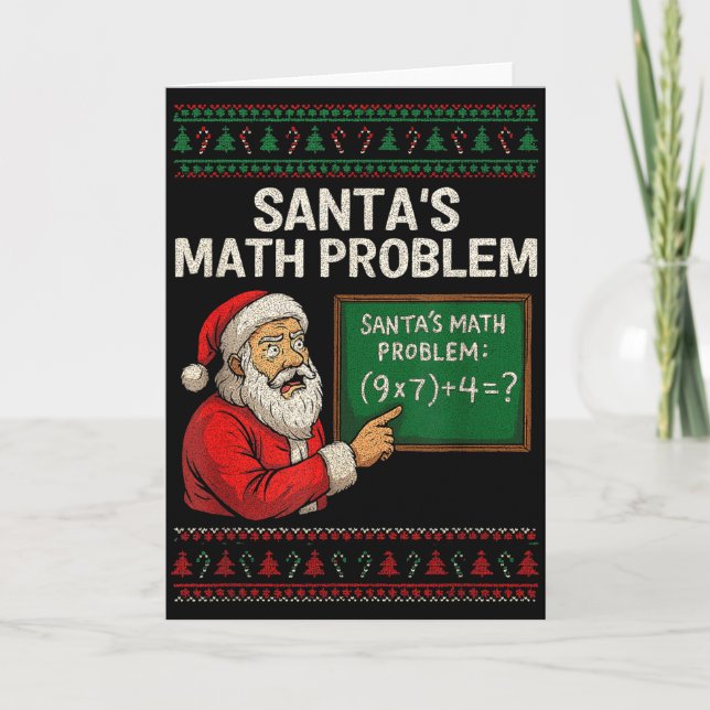 Cartão Santa's Math Problem 67 Viral Meme Christmas Ugly  (Frente)