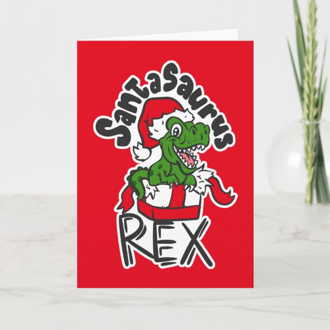 Cartão Santasaurus Rex (Frente)