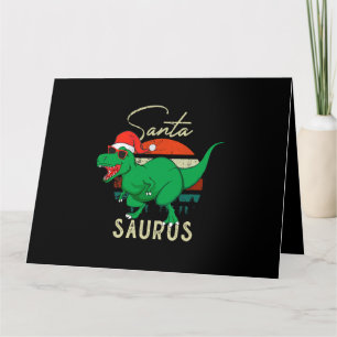 Cartão Santasaurus Trex Dino Natal Dinossauro Vintage C