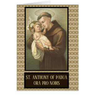Cartão Santo Anthony do bebê Jesus de Pádua