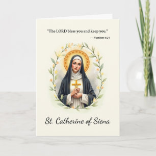 Cartão Santo Catherine da Escritura de Paz de Siena Deus
