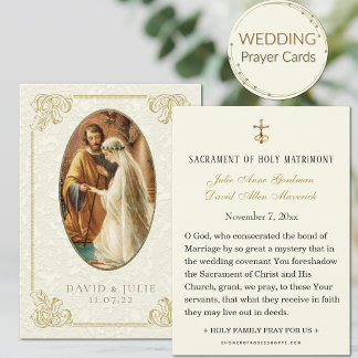 Cartão Santo Católico de Casamento Simples e Elega