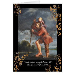 Cartão Santo Christopher com Cristo criança