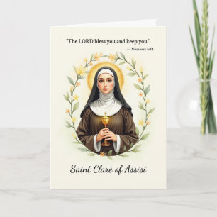 Cartão Santo Clare da Paz e das Bênçãos de Deus Assisi