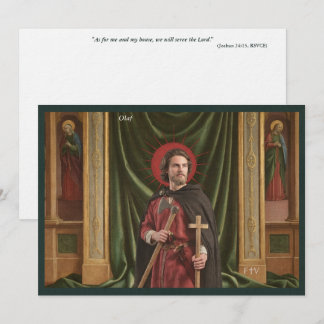 Cartão Santo da Arte Católica | São Olavo da Norue