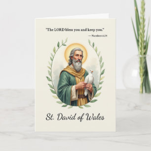 Cartão Santo David of Wales dá paz com escritura