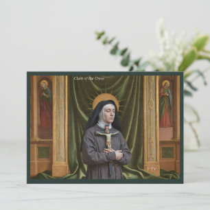 Cartão Santo de Arte Católica Santa Clara de Mon